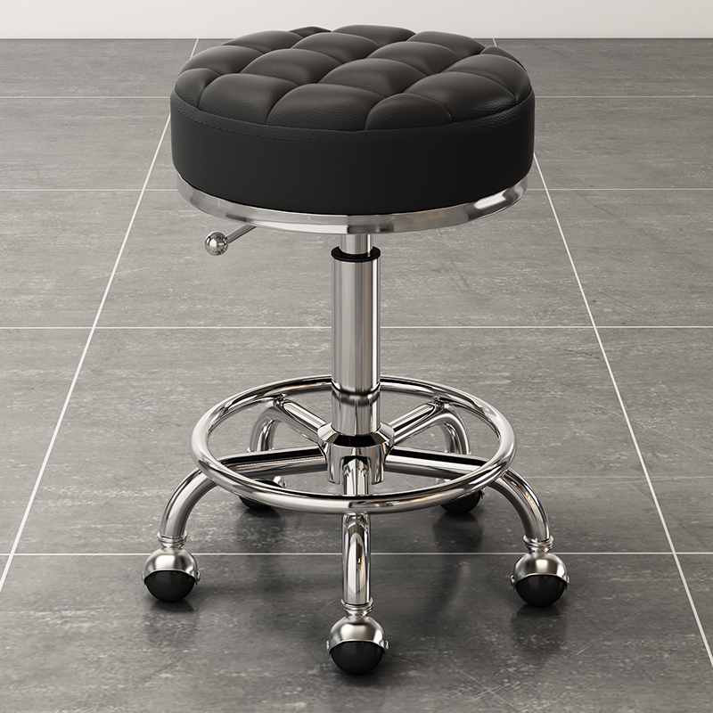 美容美发凳子滑轮旋转升降凳子不C锈钢大工凳美甲圆凳发廊专用凳