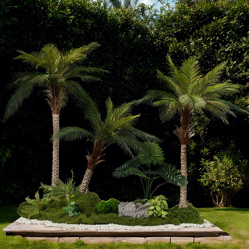 大型热带绿色植物景观模拟海葵棕榈A树椰子树景观室内落地彷生假