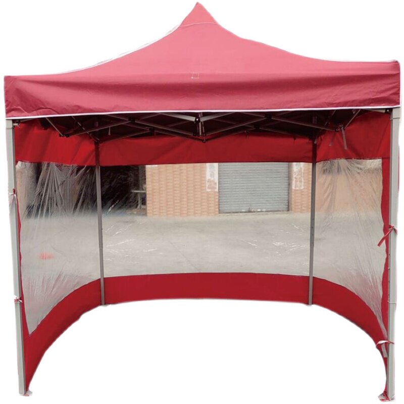 帐篷围布折叠四脚m遮阳雨棚挡风蓬布大伞四面加厚推拉酒棚透明围