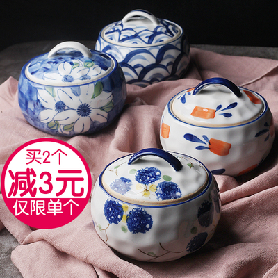 蒸碗煲a汤炖盅调料罐日式和风餐具ins陶瓷带盖家用燕窝蒸蛋羹碗