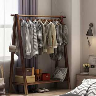 实木衣架落地卧室挂衣架挂衣家用落地架子置物架衣帽架木质晾衣架