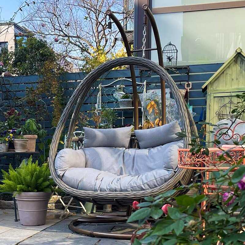 定制吊椅藤椅双人摇椅双杆户外秋千椅室内鸟巢吊篮藤编休闲户外
