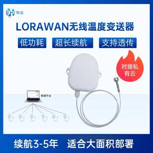 LoRaWAN温度传感器 PT1000高精度 低功耗电池供电 无线温度变送器