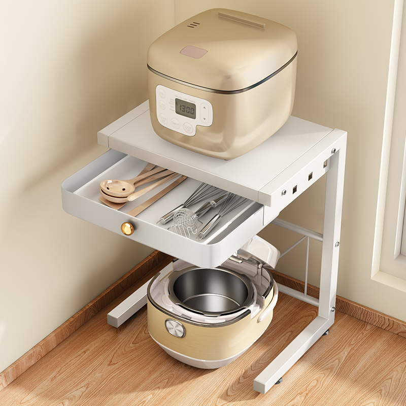 电饭煲置物架厨房台面桌面空气炸锅微波炉小家电锅具分层收纳架云