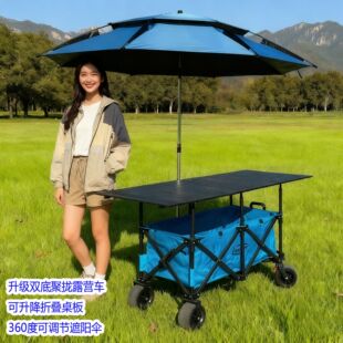 露营车摆摊折叠推拉车地摊折叠移动夜市多功能野营餐车营地推车