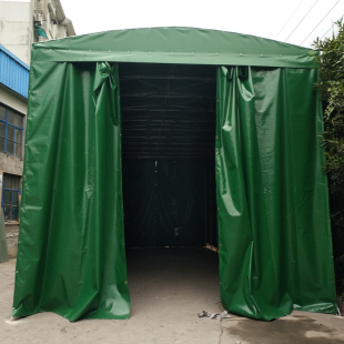 雨蓬推拉棚伸缩活动大排档遮y阳棚大型仓库停车棚户外帐篷电动棚