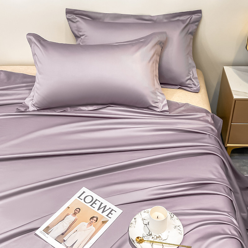 A类200支长绒棉全棉床单单件纯棉被套单K人宿舍被罩三件双人四件