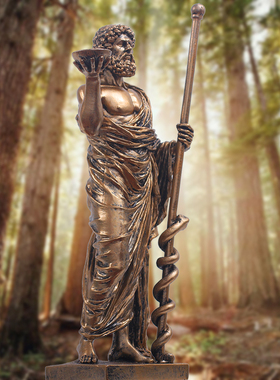 希腊医神复古样板间n摆件神话人物雕塑酒吧模型工艺品装饰品客厅