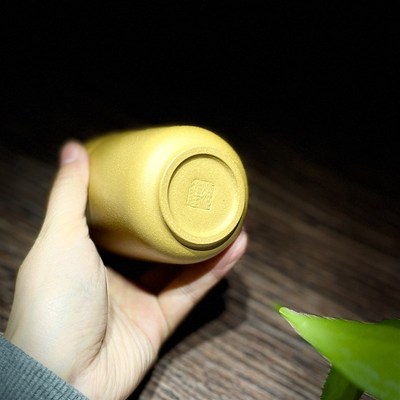 宜兴紫砂快客杯 黄金段泥便携v式泡茶一人一杯随身喝功夫茶杯160c