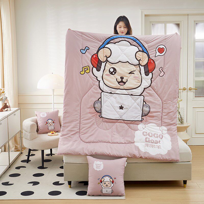 卡通折叠抱枕被子两用汽车上靠A垫枕头二合一办公室午睡空调夏凉