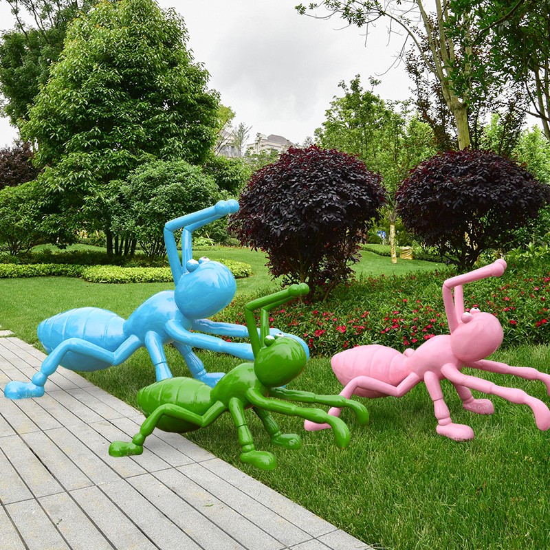 仿真动物蚂蚁螳螂昆m虫模型摆件玻璃钢雕塑户外园林景观草坪装饰