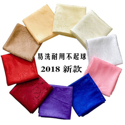 定做酒店饭厅会议l餐桌布长方形圆形桌布饭店大圆桌桌布布艺欧式