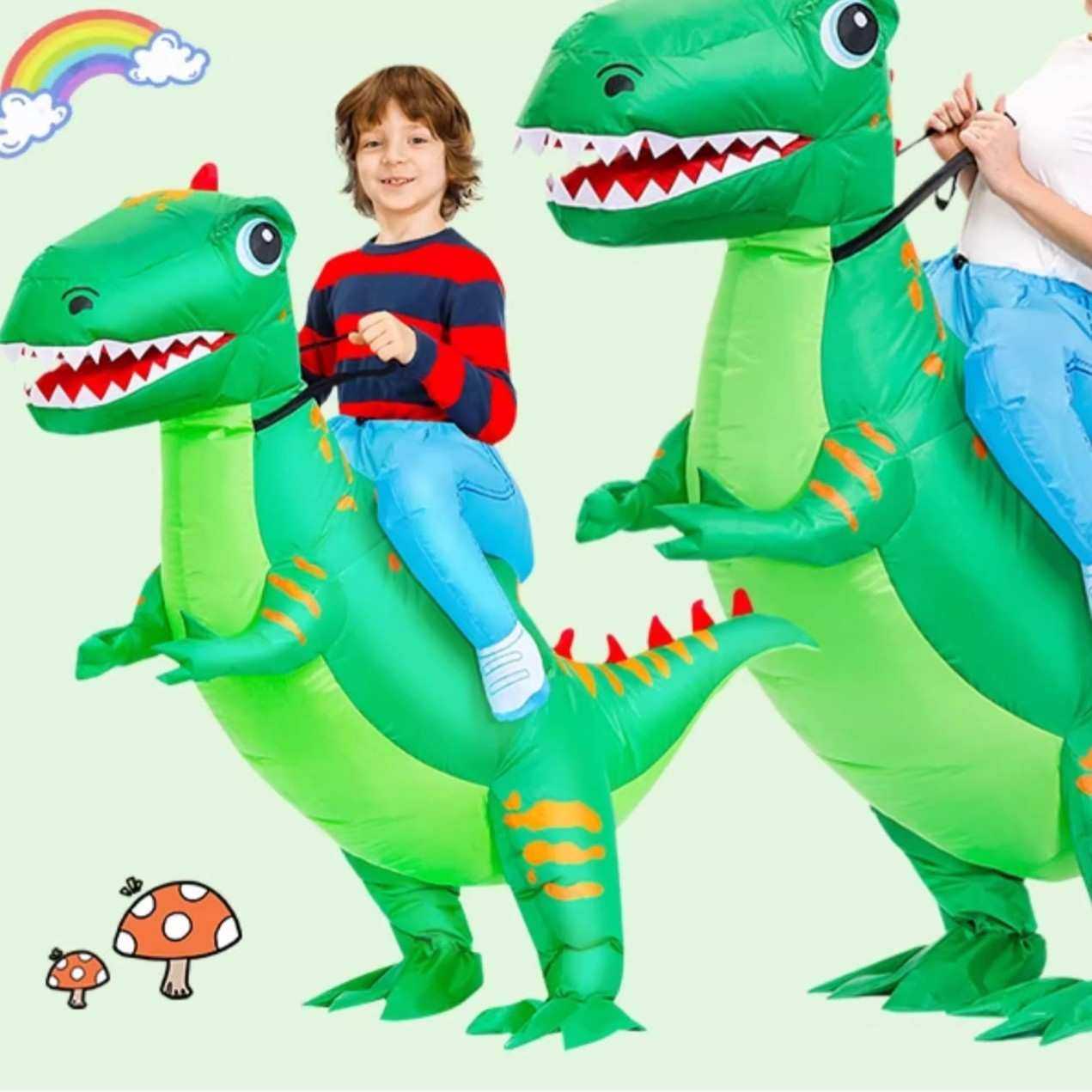 六一儿童节坐骑小恐龙服装充气动物演出人偶cos幼儿园角色扮演