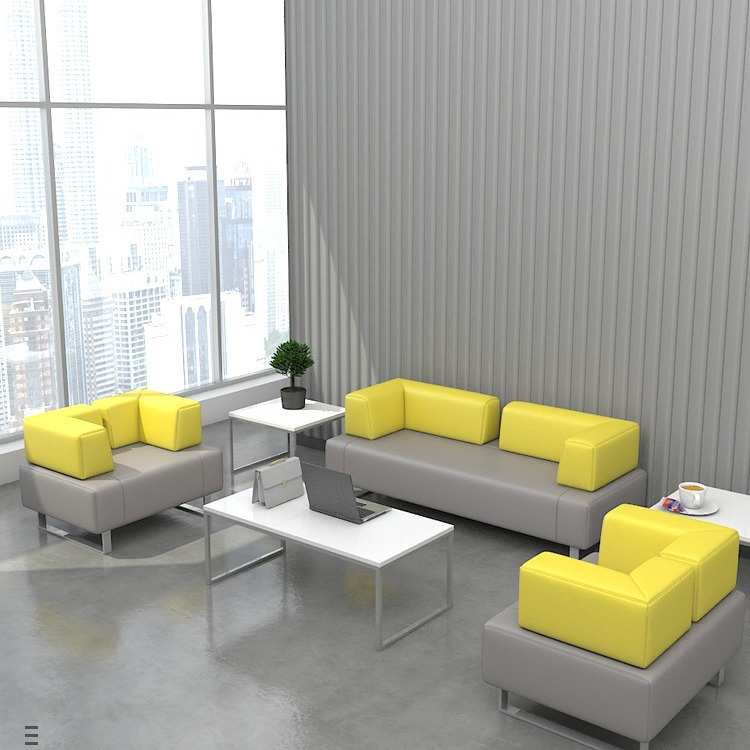 现代办公室会议室洽谈区公司前台会客区接待区等候区沙发售楼部椅