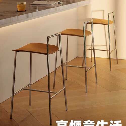 工业风吧台椅子北欧家用简约高脚凳铁艺酒吧前台咖啡厅连锁店吧凳