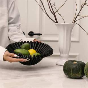 树脂果篮1件大容量黑色中古创意艺术树脂复古法式 果碗果盘果篮E18