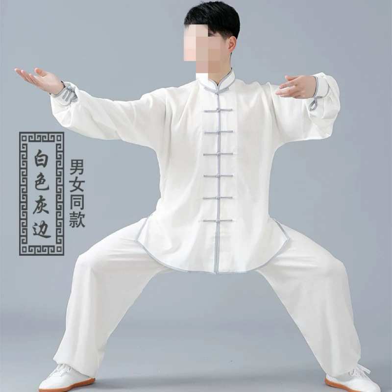 太极服女练功服男春夏新款棉麻太极拳服短袖武术服团队表演服套装