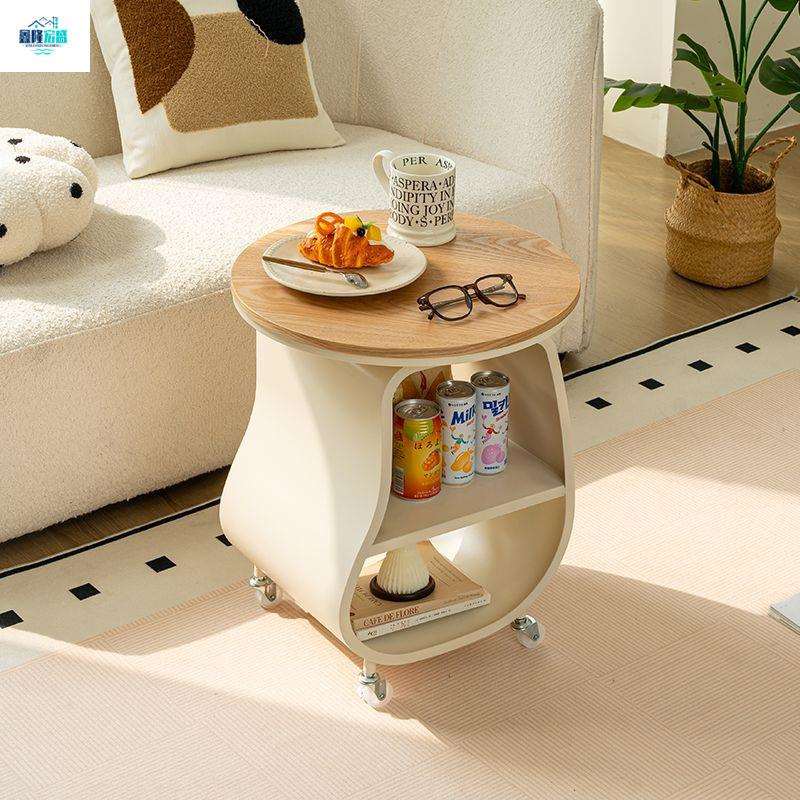 奶油风沙发边几客厅迷你可移动茶几小桌子现代简约床头置物架边柜