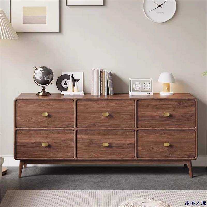 北欧实木斗柜客厅樱桃木八斗柜卧室床尾储物柜简约黑胡桃木电视柜,3C数码配件,USB灯,淘宝优惠券,粉丝福利购,淘宝优惠卷