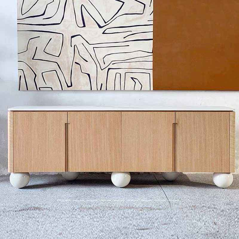 现代简约创意靠墙储物柜复古奶油风波波脚中古设计师艺术电视柜,3C数码配件,USB灯,淘宝优惠券,粉丝福利购,淘宝优惠卷