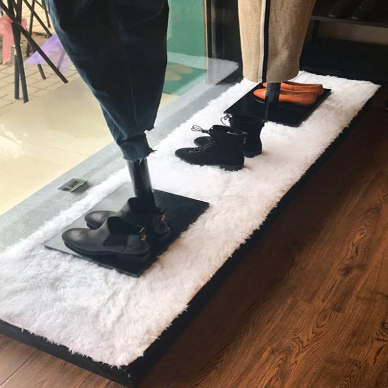WBZ7 白色拍照地毯客厅茶几卧室床边地毯毛毯服装店橱窗地毯装