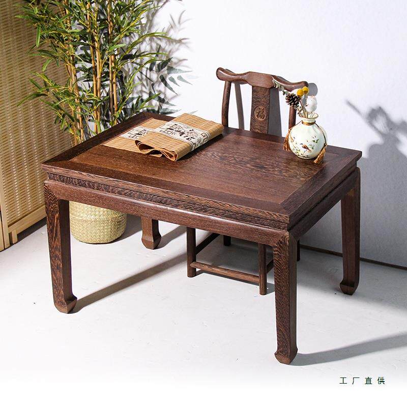 鸡翅木餐桌简约小户型客厅茶几实木茶桌长条桌小户型家用饭桌
