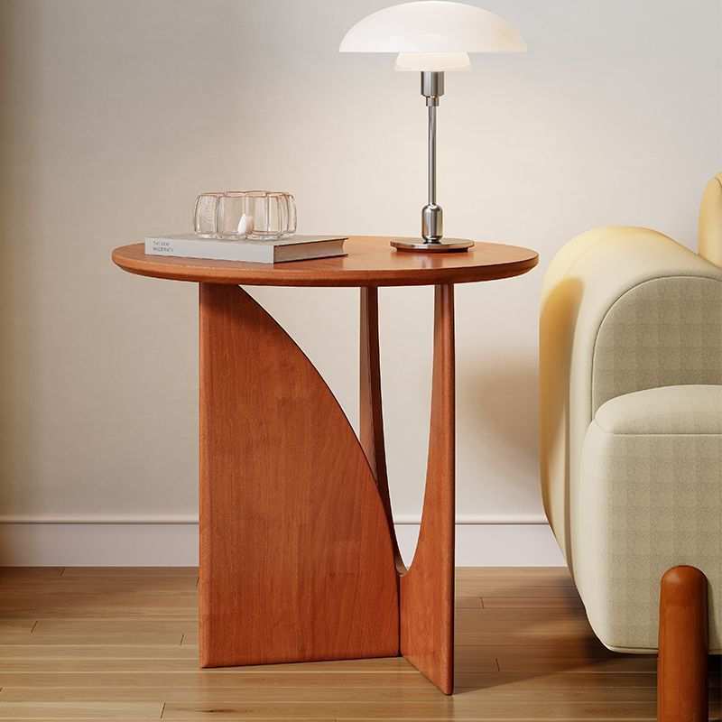 实木轻奢圆形边几客厅小茶几角几黑色北欧简约茶几卧室实木小圆桌