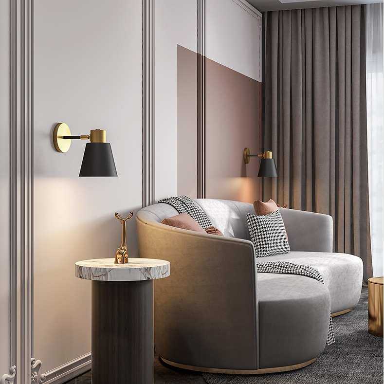 床头壁灯客厅北欧简约卧室个性创意美式免接线床头酒店客房壁灯