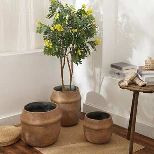 北欧网红镁泥大花盆编织草编藤编花蓝子形状落地家居大绿植柠檬树