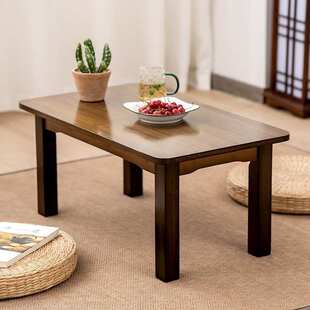 竹炕桌农村老式家用实木榻榻米小桌子坐地吃饭矮桌飘窗茶几写字