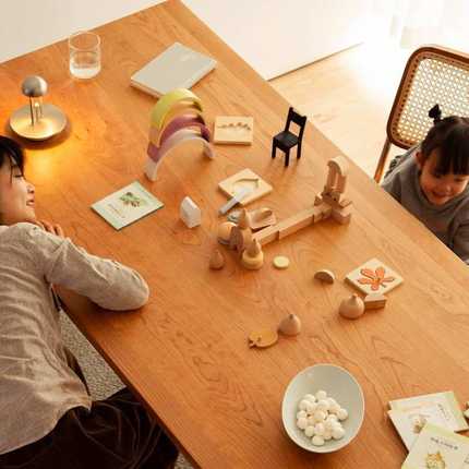 实木餐桌加厚北欧日式家用小户型长桌樱桃木工作台大板桌