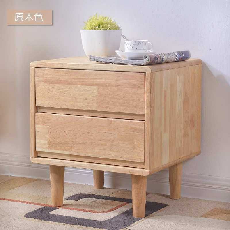 全实木床头柜现代简约卧室储物北欧成本柜原木家用大小户型收纳柜