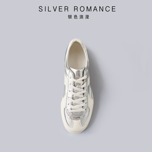 THERUIZ银色浪漫Sliver Romance全真皮女士银色德训鞋2025新款