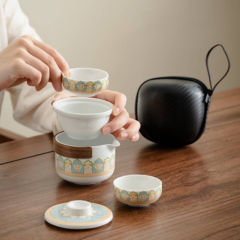 便携式旅行茶具套装一壶二杯随身快客杯一人饮户外露营泡茶壶茶杯
