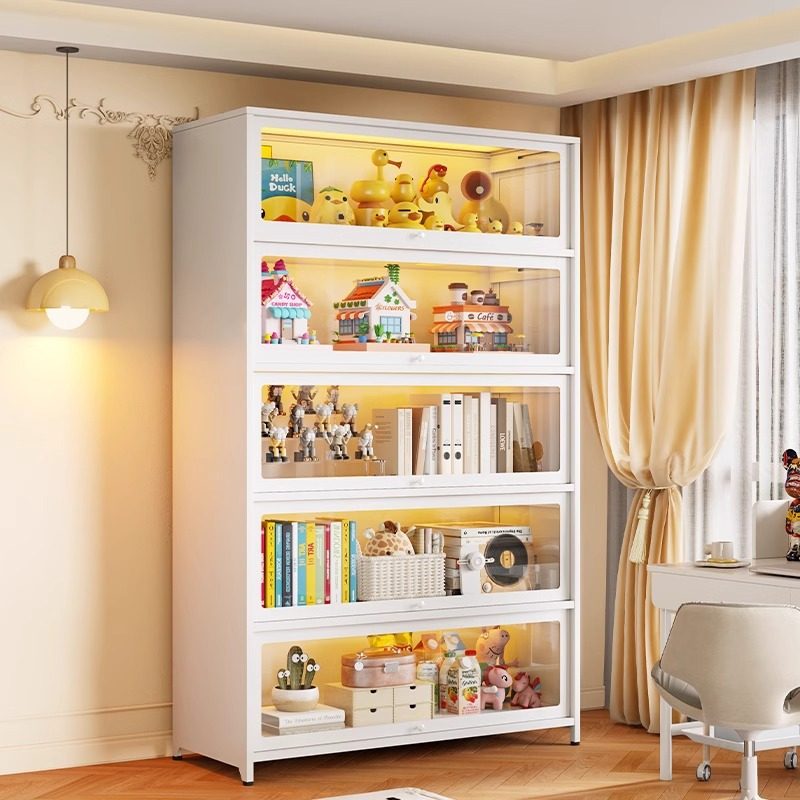 钢制书柜落地靠墙带门储物柜多层儿童书架家用客厅防尘展示收纳柜,智能设备,其他智能配件,淘宝优惠券,粉丝福利购,淘宝优惠卷