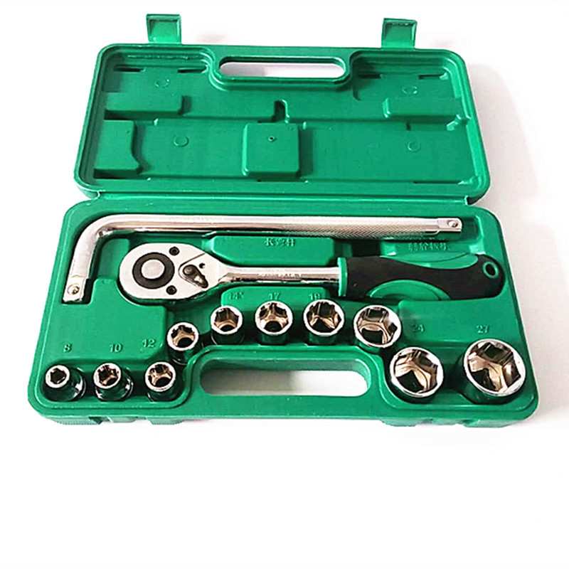 供应供筒扳手机修汽修组合好力特13套筒扳手组合工具公制套筒扳手