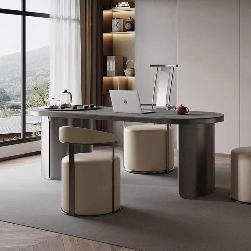 轻奢现代家用客厅大圆凳靠背洽谈卧室桌椅高级茶台凳椅梳妆凳子