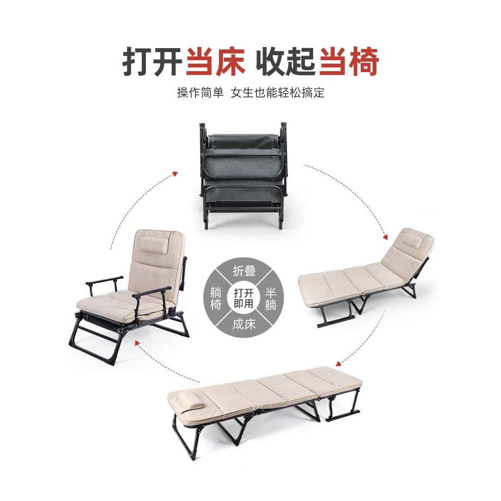 折叠椅躺椅午休折叠阳台家用休闲办公室午睡折叠床两用沙发单人