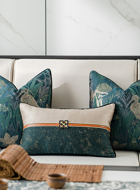 端新提抱枕靠垫客厅沙发抱枕样板间软装靠枕绿色腰枕