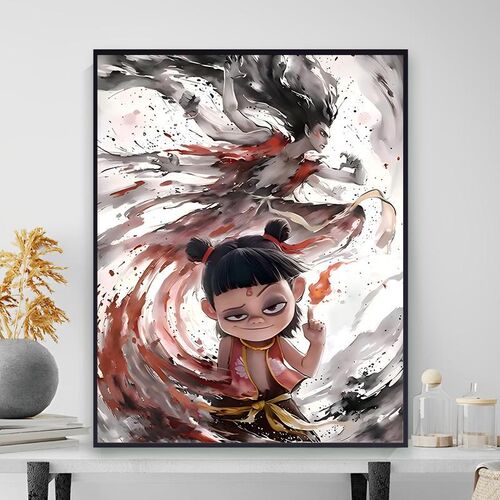 哪吒之魔童闹海数字油画手工填色敖丙油彩装饰画