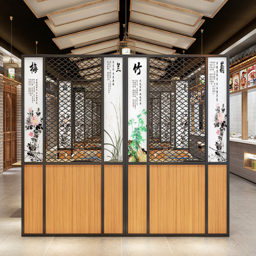 新格栅铁艺屏风镂空装饰墙烧烤火锅饭店卡座包间