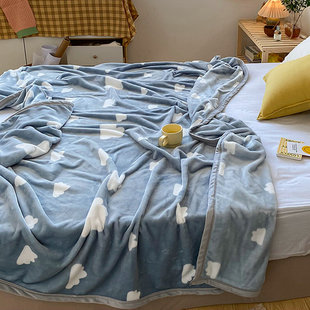 冬季珊瑚绒毛毯法兰绒小毯子床上用绒毯铺床沙发毯午睡毯盖毯