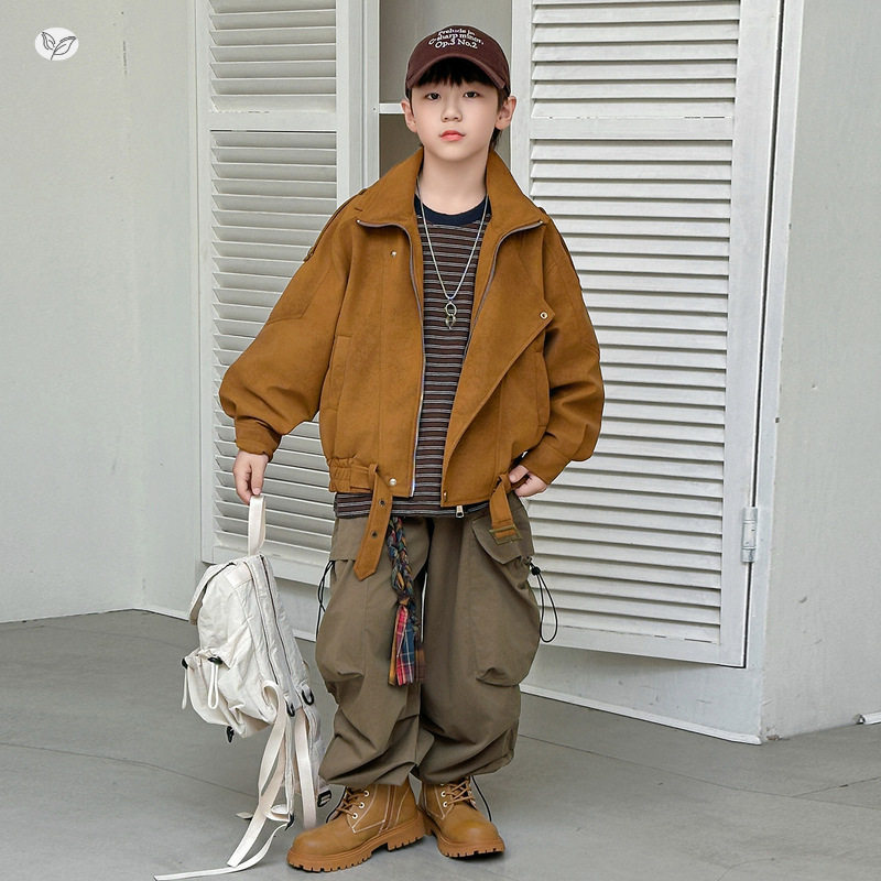 男童美拉德皮衣外套2026秋季新款中大童机车风夹克衫男孩秋装开衫