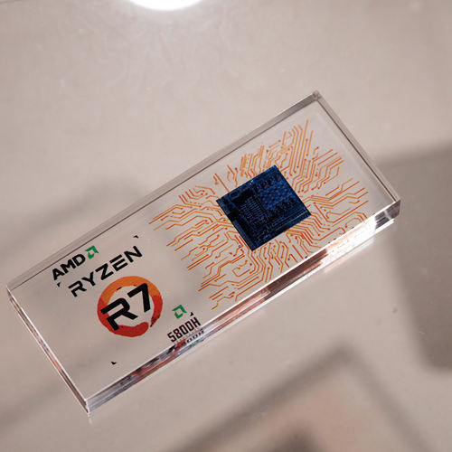 AMD  R7 5800真实芯片拆解 晶圆工艺品纪念礼品
