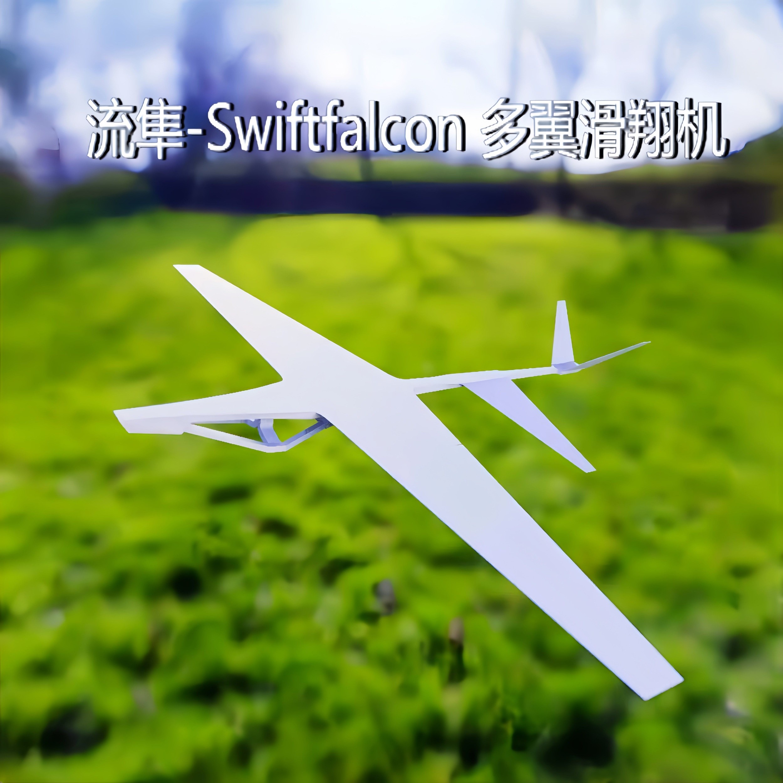 流隼滑翔机3d打印手抛飞机模型儿童户外耐摔多翼飞行玩具耐撞航模