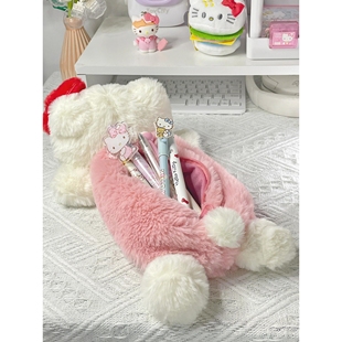 【毛毛超级好撸】可爱卡通毛绒kitty笔袋动物玩偶大容量公仔娃娃
