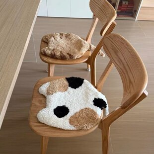 chao可爱 凳垫服装 奶茶商铺装 饰植绒垫 三花猫坐垫椅子垫家用换鞋