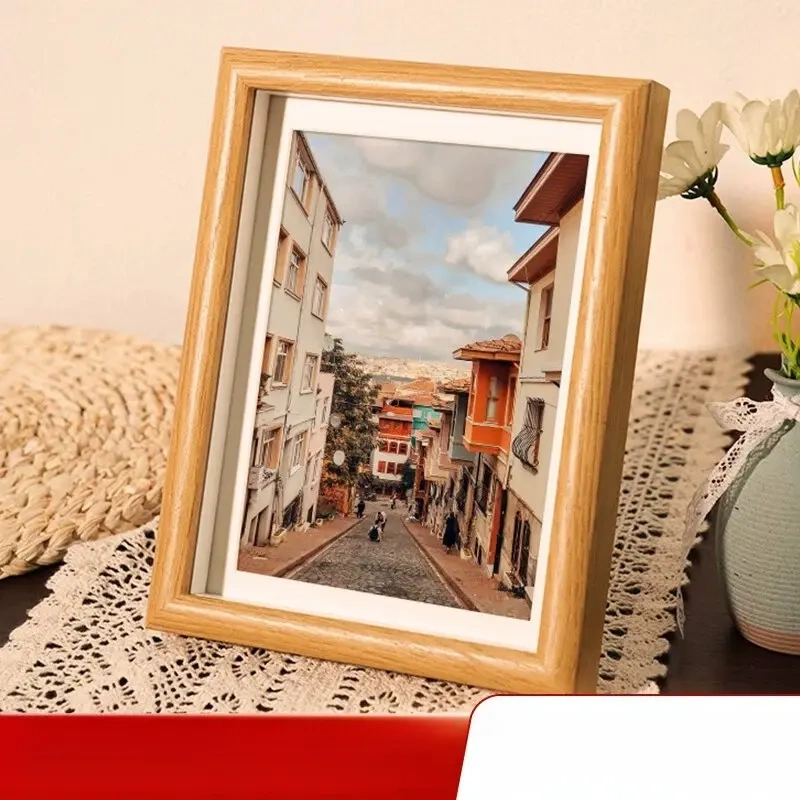 木质中空立体相框简约创意桌面相框摆台6寸7寸8寸挂墙照片框架