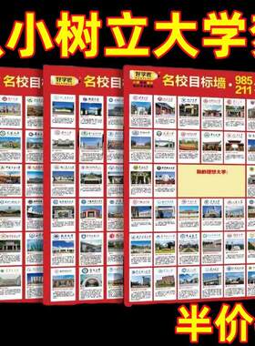 名牌大学挂图目标墙贴全国重点大学985/211我的大学梦我的理想