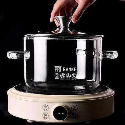 【3500ML大容量】高硼硅玻璃汤锅可电陶炉明火加热养生锅品质双耳